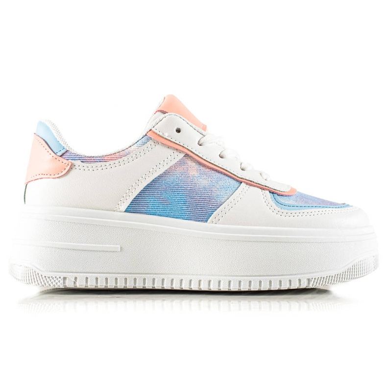 TRENDI Fehér Cipők Egy Széles Platformon sokszínű