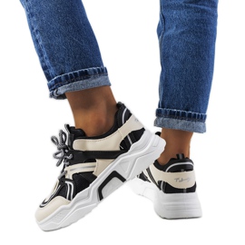 Delois női fekete tornacipő bézs