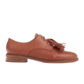 Marco Shoes Fűzős cipő rojtokkal barna