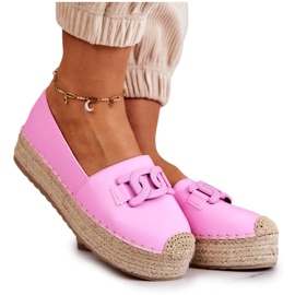 FB2 Klasszikus espadrillák a rózsaszín Julianne platformon