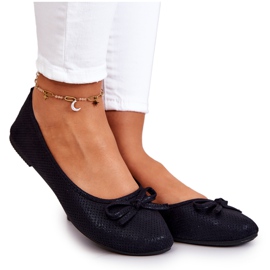 Klasszikus női balerinák, profilozott talpbetét, fekete Fimme