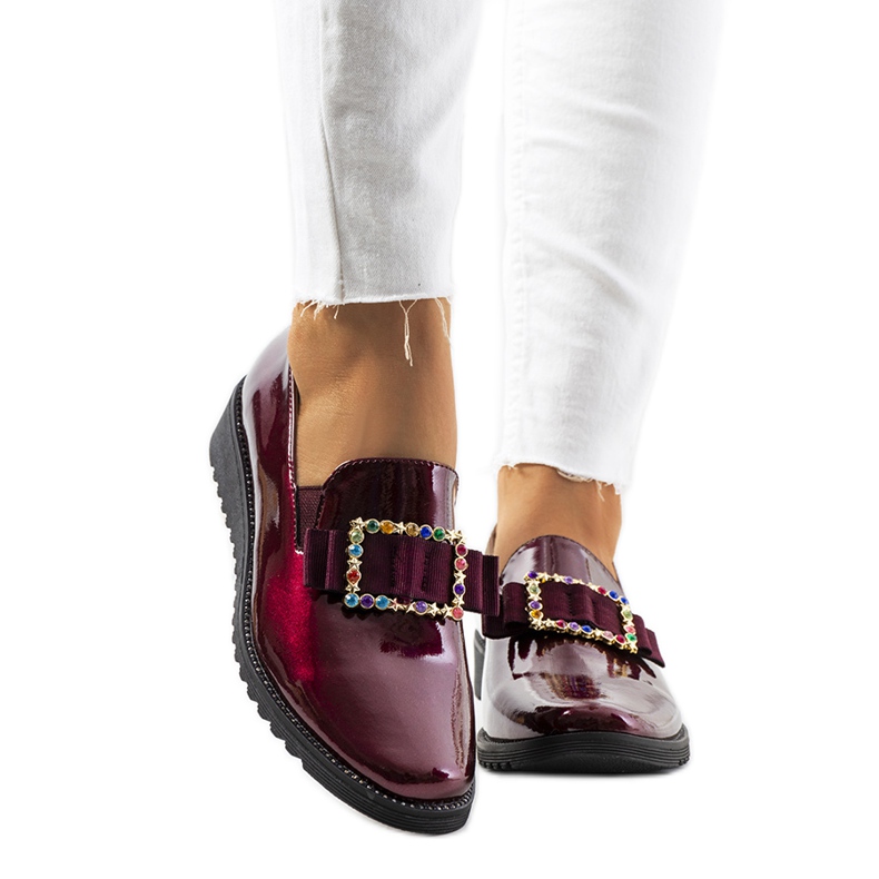 Bordó lakkozott Kalma cipő piros