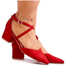 PS1 Velúr Pumpák Egy Bárban Shelley Vörös Spitzében piros