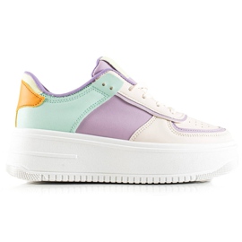 TRENDI Divatos tornacipők Széles Platformon bézs sokszínű TRENDI Divatos tornacipők Széles Platformon bézs sokszínű