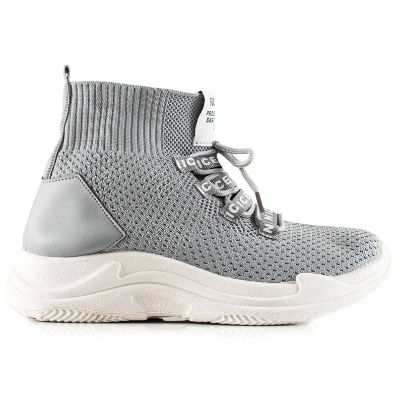 TRENDI Szürke Cipők Zoknival