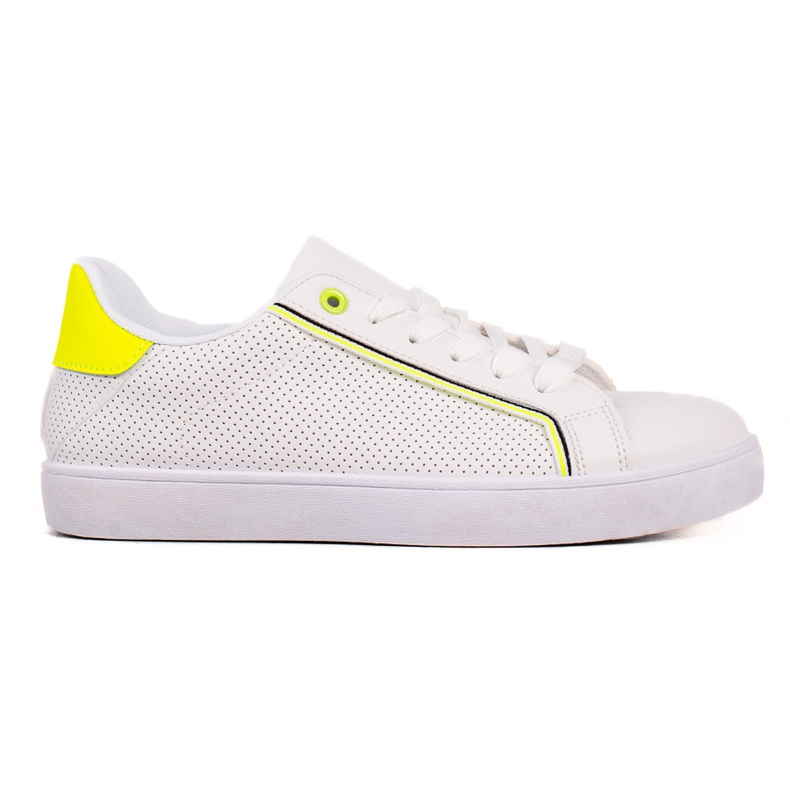 TRENDI Alkalmi cipő neon betéttel fehér