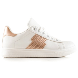 TRENDI Cipők Aranybetéttel fehér TRENDI Cipők Aranybetéttel fehér
