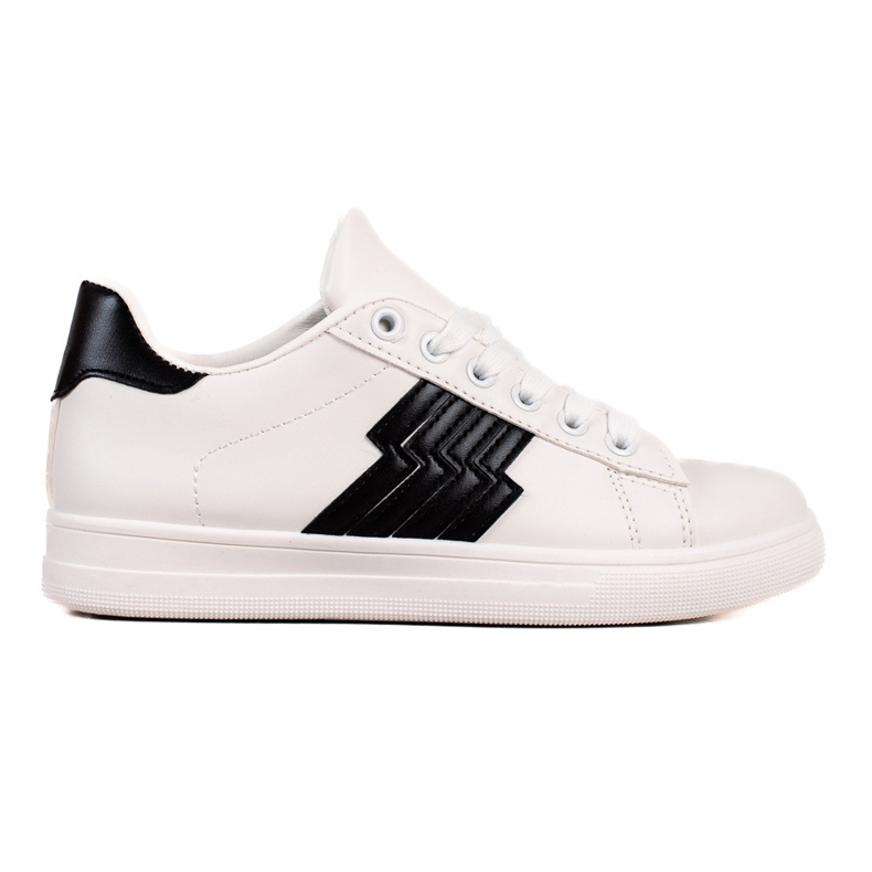 TRENDI Cipők fekete betéttel fehér