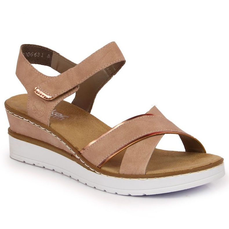 Wedge Sandals Rieker W V38G9-31 púder rózsaszín