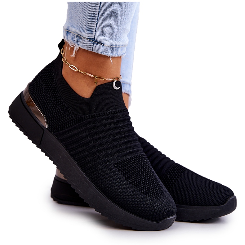 News Lorento fekete textil sportcipő