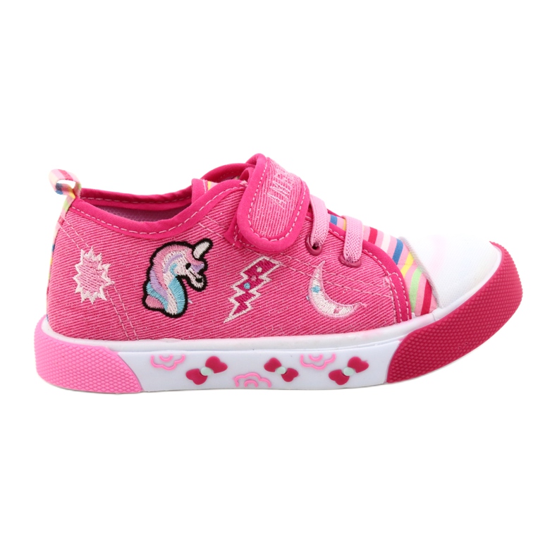 American Club Tépőzáras cipők amerikai ten17/22 rózsaszín bőr betét