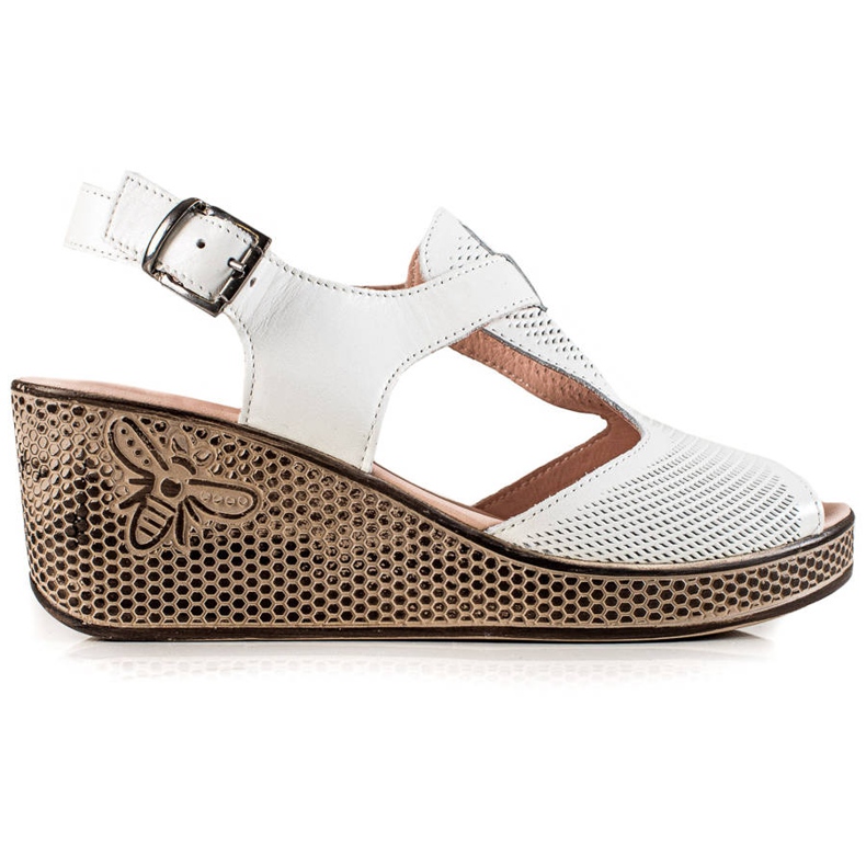 TRENDI Bőr szandálok fehér