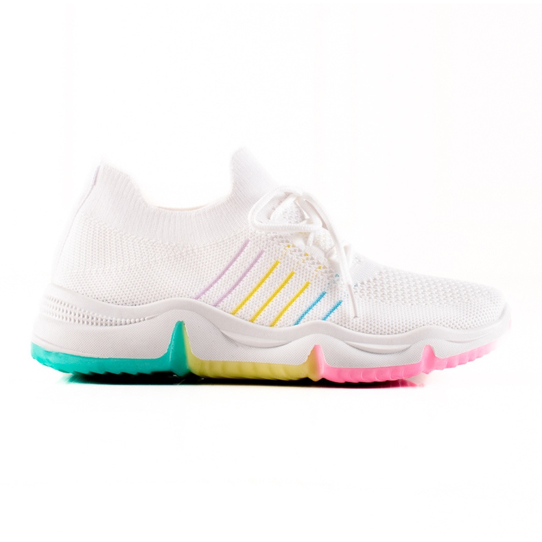 TRENDI Sportcipők Egy Színes Platformon fehér