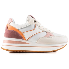 TRENDI Színes Sneaks A Platformon fehér sokszínű