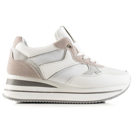 TRENDI Szürke Sneaks A Platformon fehér TRENDI Szürke Sneaks A Platformon fehér