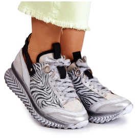 Női bőr Maciejka tornacipő 04916-03 szürke