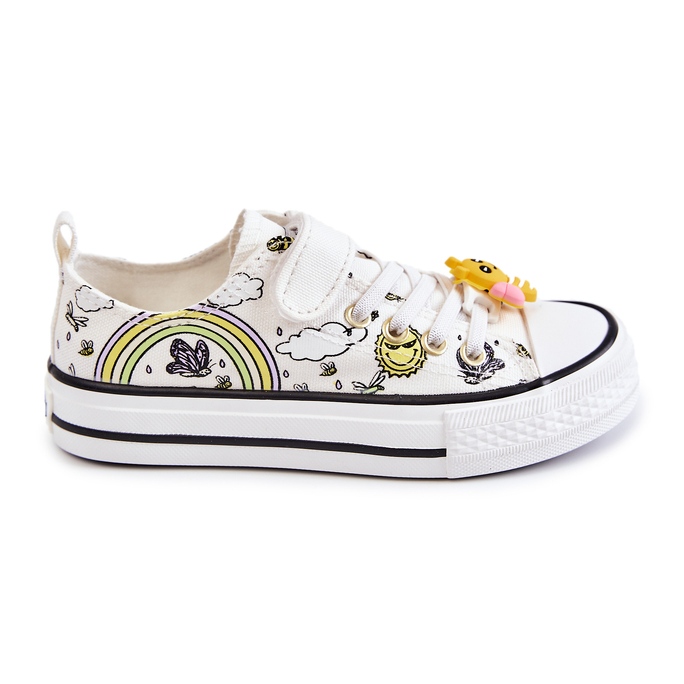 Vinceza Gyermek tornacipő tépőzáras fehér csipkével Vinceza Gyermek tornacipő tépőzáras fehér csipkével