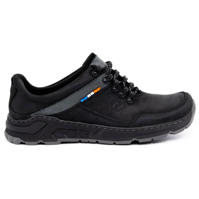 Olivier Férfi bőr trekking cipő 292GT fekete