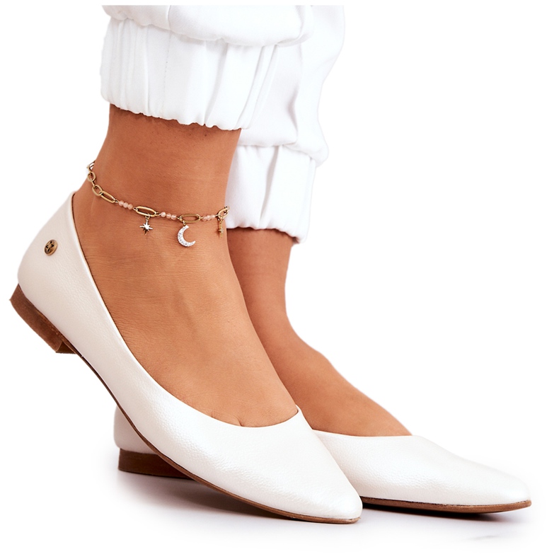 Női bőr balerina Maciejka 04100-26 Világos bézs