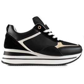 TRENDI Stílusos cipők a platformon fekete TRENDI Stílusos cipők a platformon fekete