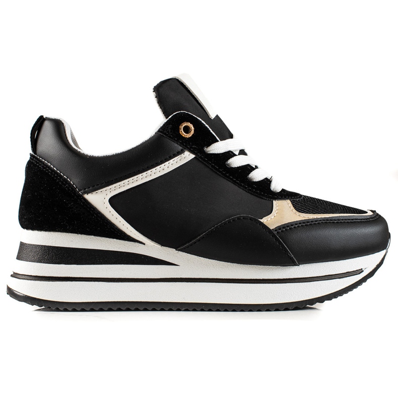 TRENDI Stílusos cipők a platformon fekete TRENDI Stílusos cipők a platformon fekete