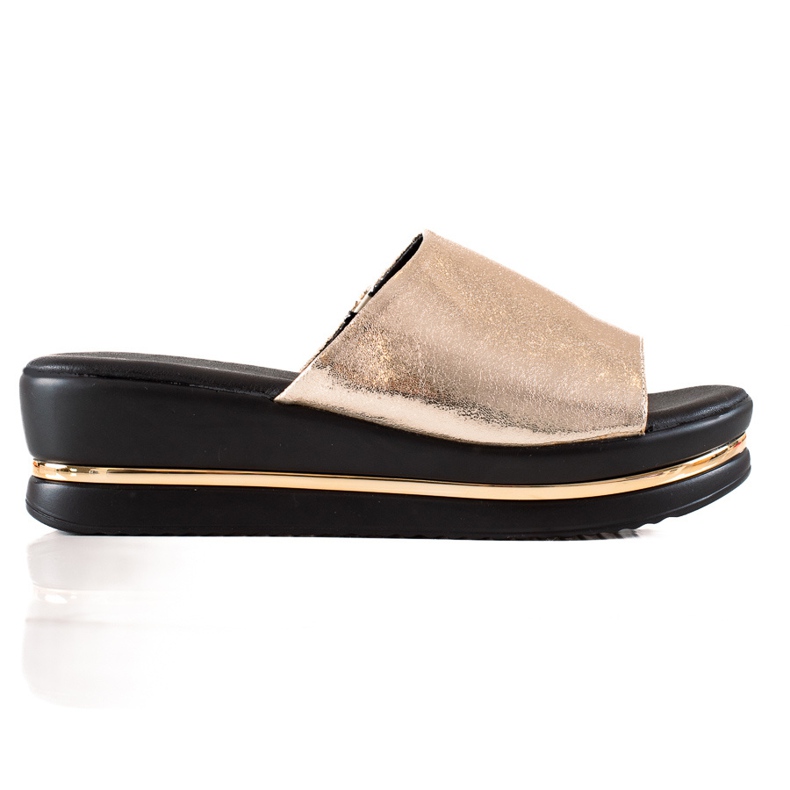 Goodin Fényes Papucsok A Platformon aranysárga