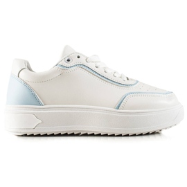 TRENDI Cipők kék betéttel fehér TRENDI Cipők kék betéttel fehér