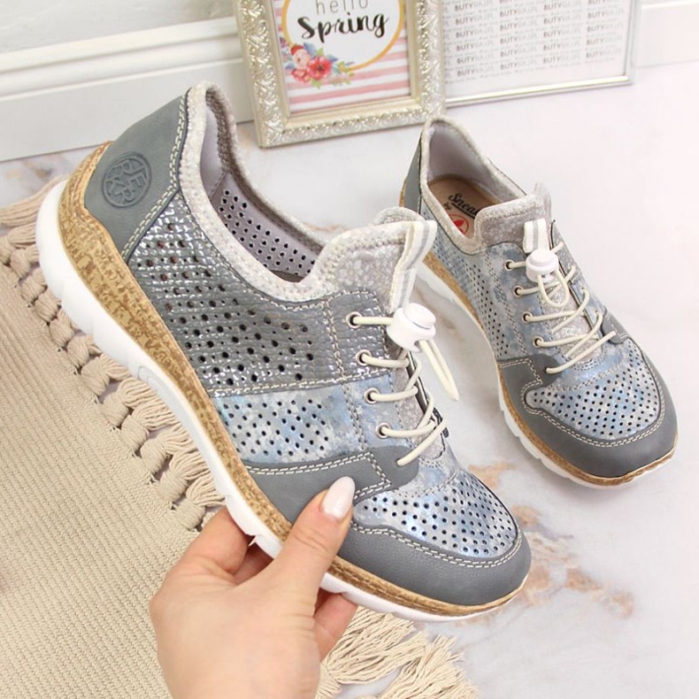 Rieker W N4255-12 áttört sportcipő kék