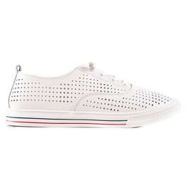 VINCEZA áttört bőr tornacipő fehér VINCEZA áttört bőr tornacipő fehér