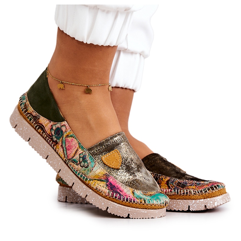 Női bőrcipők Maciejka 05434-09 zöld sokszínű