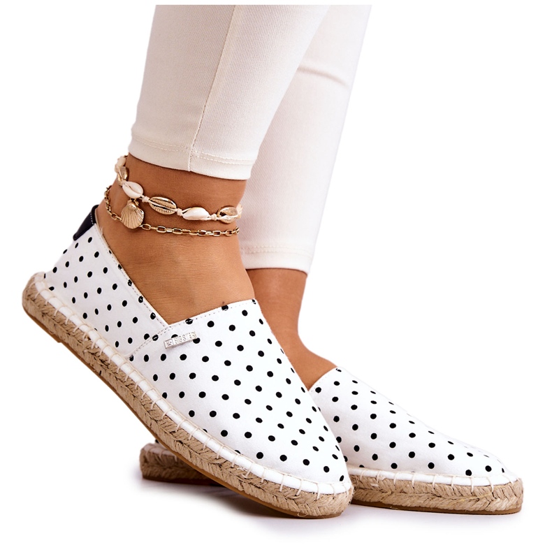 Női espadrillák pöttyös Big Star JJ274870 fehér