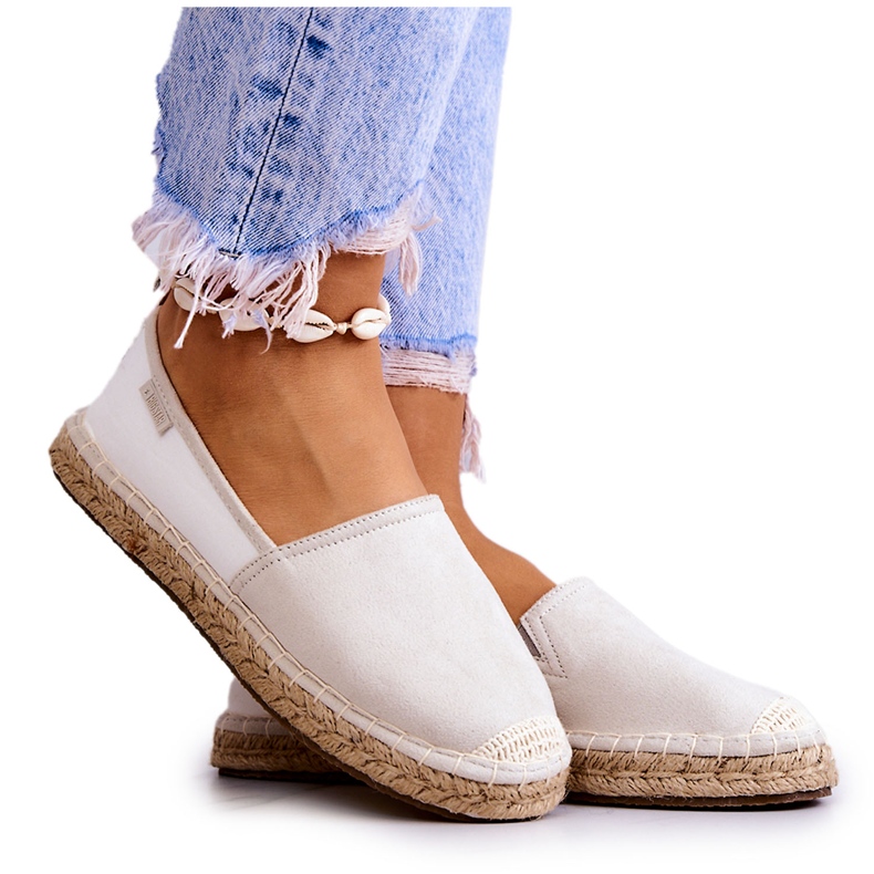 Női klasszikus espadrillák Big Star JJ274951 fehér-szürke Női klasszikus espadrillák Big Star JJ274951 fehér-szürke