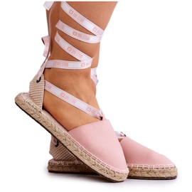 Női megkötött Espadrilles Big Star JJ274864 Pink rózsaszín Női megkötött Espadrilles Big Star JJ274864 Pink rózsaszín
