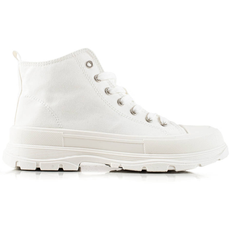 TRENDI Kényelmes tornacipők a platformon fehér