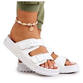 S.Barski Fehér Corina gumipapucs csattal