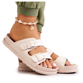 S.Barski Gumi papucs csattal Bézs Corina