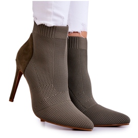 S.Barski Női csizma zoknival, magas sarkú khaki színű tegnap este barna zöld S.Barski Női csizma zoknival, magas sarkú khaki színű tegnap este barna zöld