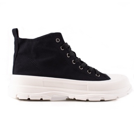 TRENDI Kényelmes tornacipők a platformon fekete TRENDI Kényelmes tornacipők a platformon fekete