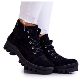 S.Barski Velúr csizma kötve, fekete dalles