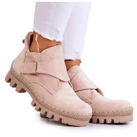 S.Barski Remgate Velúr csizma világos bézs cipzárral