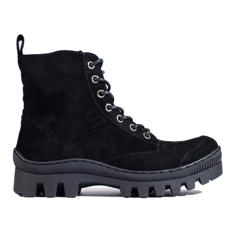 S. BARSKI S.BARSKI fűzős csizma fekete