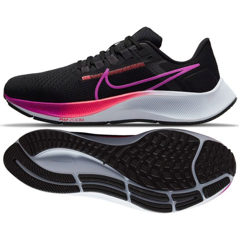 Nike Air Zoom Pegasus 38 W CW7358 011 futócipő fekete ibolya rózsaszín