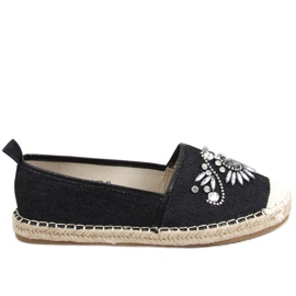 Espadrillák Birbal Black kövekkel fekete