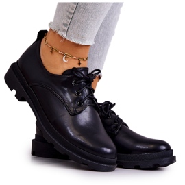 S.Barski Női klasszikus oxfordi cipők, fekete Colton