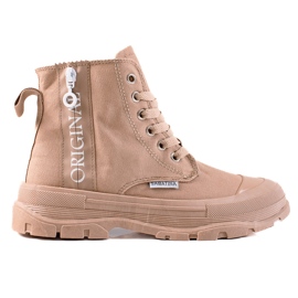 Sabatina Eredeti magas tornacipő bézs barna