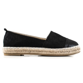 TRENDI Fekete espadrillák csillogással TRENDI Fekete espadrillák csillogással