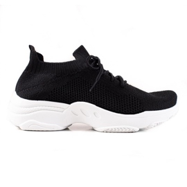 Renda Fekete fűzős tornacipő