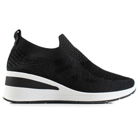 TRENDI Wedge Slip-On Cipők fekete