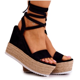 FW1 Könnyű, megkötött fekete szandál éksarkú Marriett FW1 Könnyű, megkötött fekete szandál éksarkú Marriett