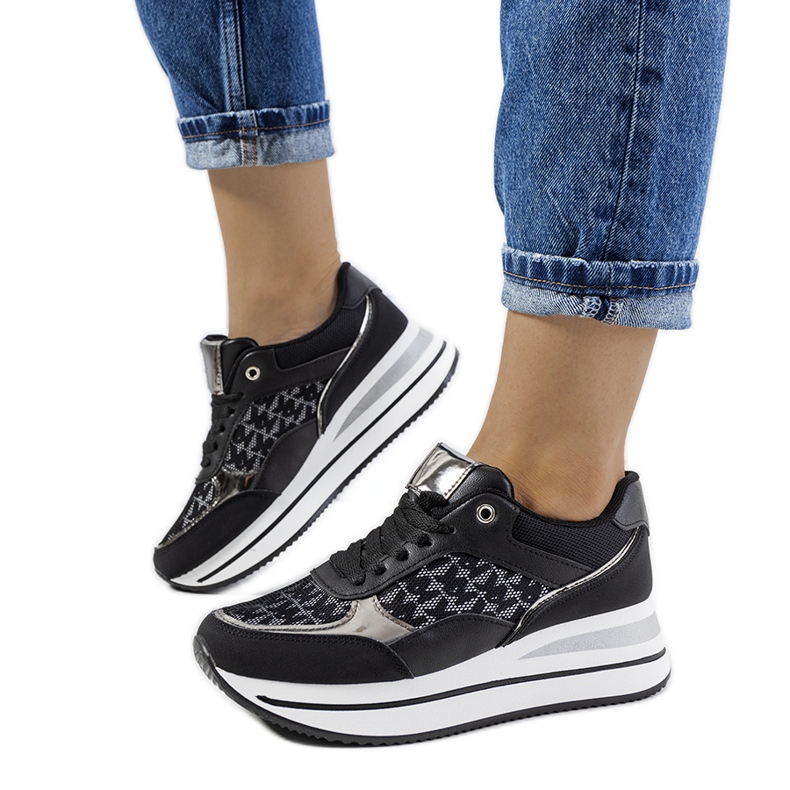 Fekete Farnese tornacipő ezüst